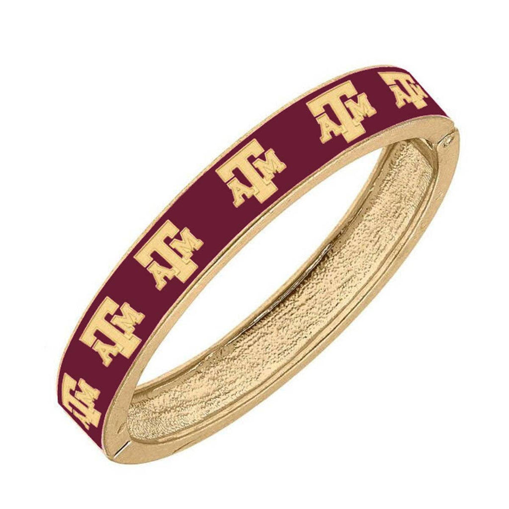 Texas A&M Enamel Hinge Bangle in Maroon