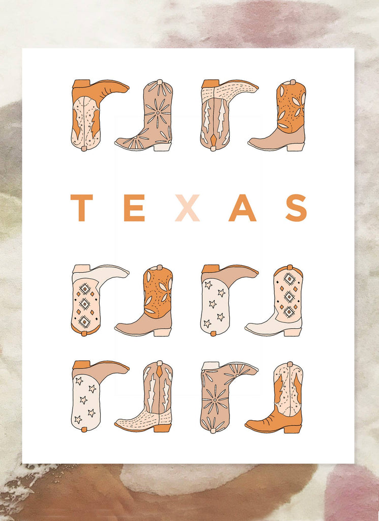 Texas Boots Print